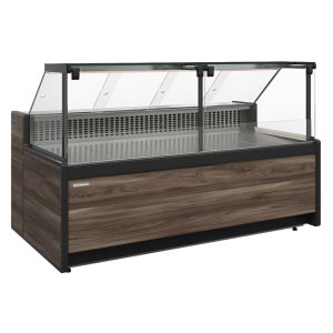 Витрина холодильная Carboma GC111 VV 3,75-1 (1008 Темный дуб) (динамика, газлифт, без боковин)