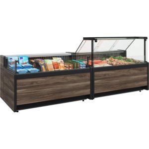 Витрина холодильная Carboma GC111 VV 3,75-1 (1008 Темный дуб) (динамика, газлифт, без боковин) - Изображение 3