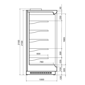 Горка холодильная Dazzl Vega 100 H210 торец - Изображение 3