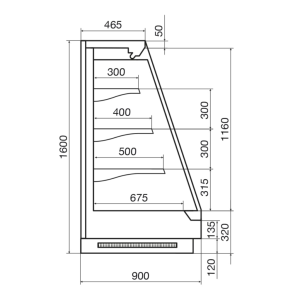 Горка холодильная Dazzl Vega 090 H160 250 фруктовая - Изображение 3
