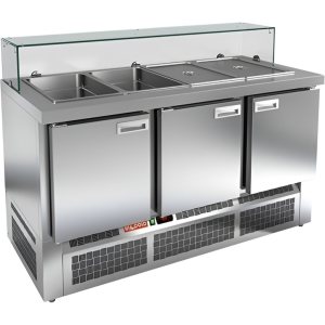 Стол холодильный для салатов HiCold SLE3-111GN низкое стекло