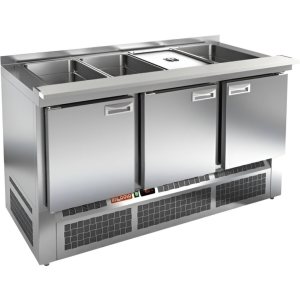 Стол холодильный для салатов HiCold SLE3-111GN полипропилен, без крышки 