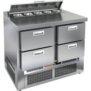 Стол холодильный для салатов HiCold SLE2-22SN (1/6) с крышкой