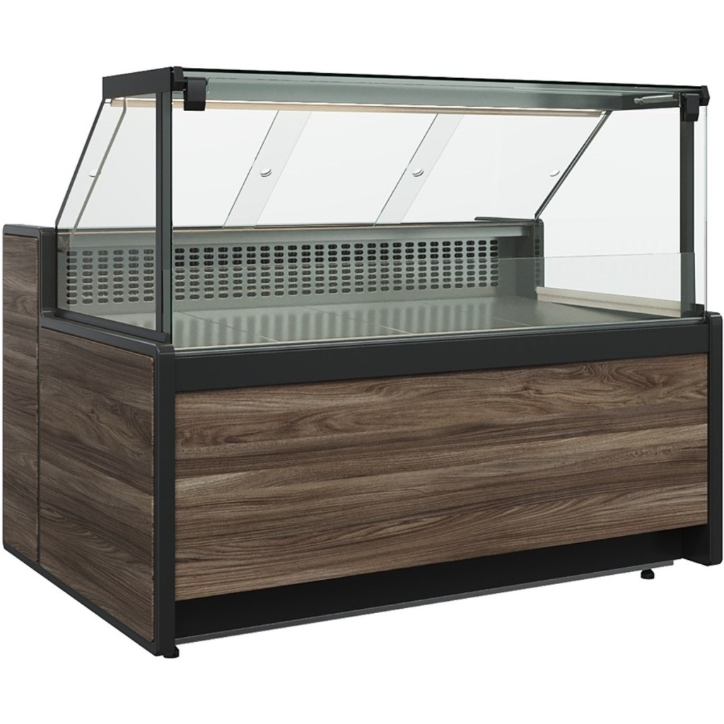 Витрина холодильная Carboma GC111 SP 1,5-1 (1008 Темный дуб) (без боковин)