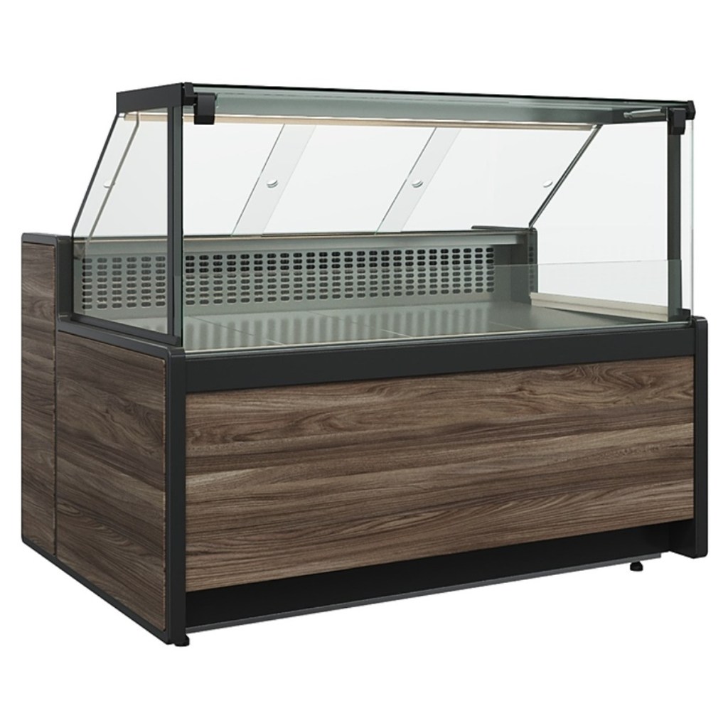 Витрина холодильная Carboma GC111 SP 0,94-1 (1008 Темный дуб) (газлифт без боковин)