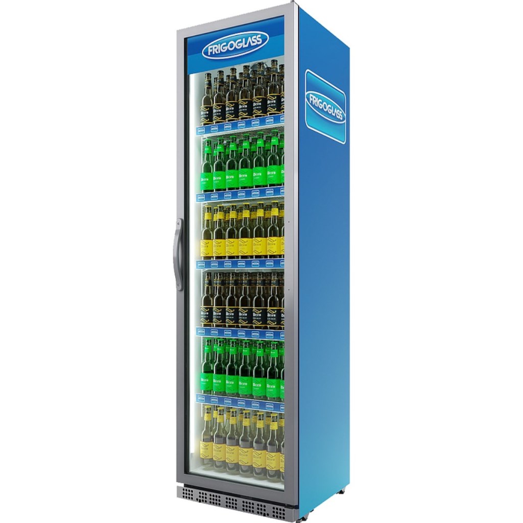Шкаф холодильный Frigoglass Max 500 (R290) (сер.корпус,бел.кабинет,сер.рамка дв.,2Led,6полок,6ЦД)
