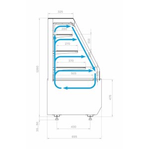 Витрина кондитерская Carboma KC70 VM 1,3-2 Standart открытая (версия 2.0) (9005) - Изображение 2